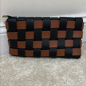 Anthropologie Woven Black and Brown Women's Clutch